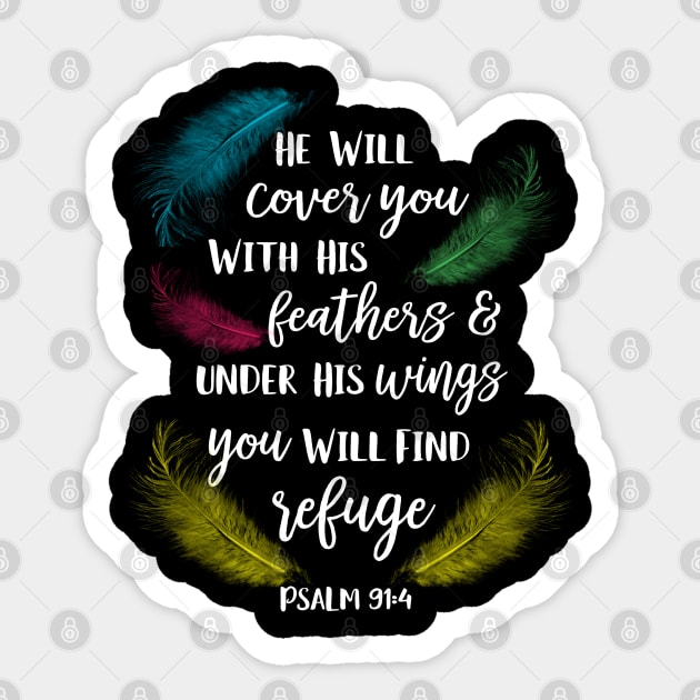 Cover You With His Feathers Psalm 91:4 Parrot bird Sticker by Einstein Parrot
